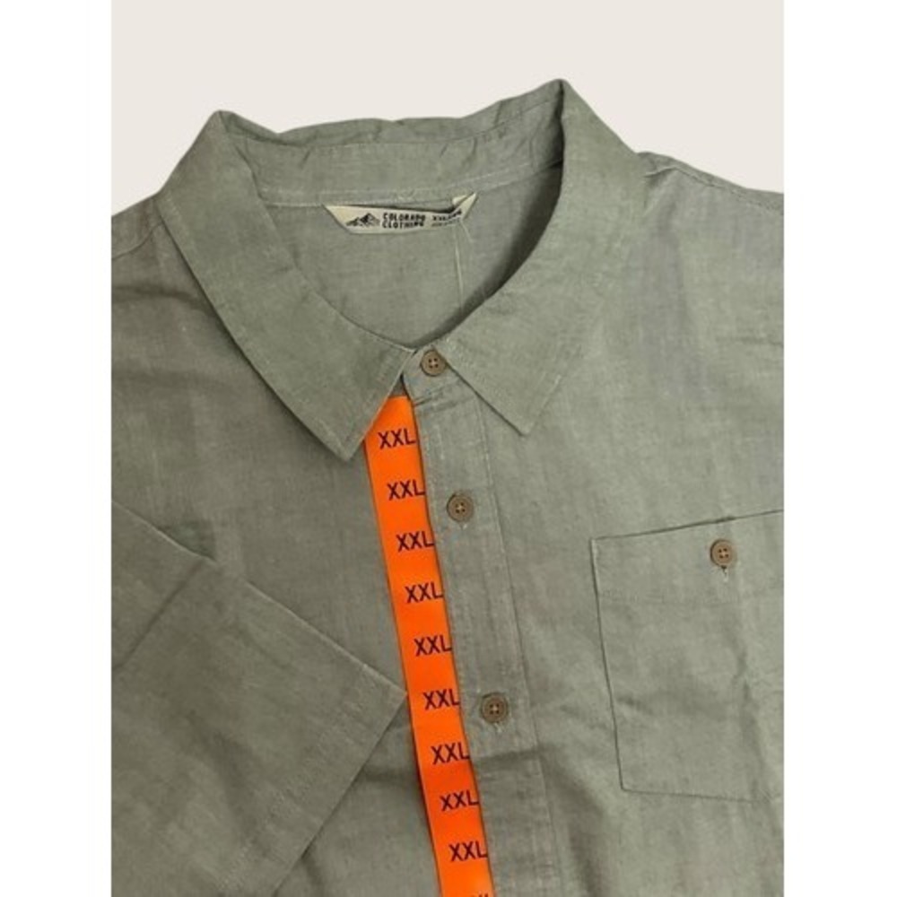 NWT Colorado Clothing Sage Green Short Sleeve Button Up Shirt Men 2XL Kenya